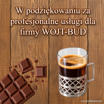 W podziękowaniu za profesjonalne usługi dla firmy WOJT-BUD
